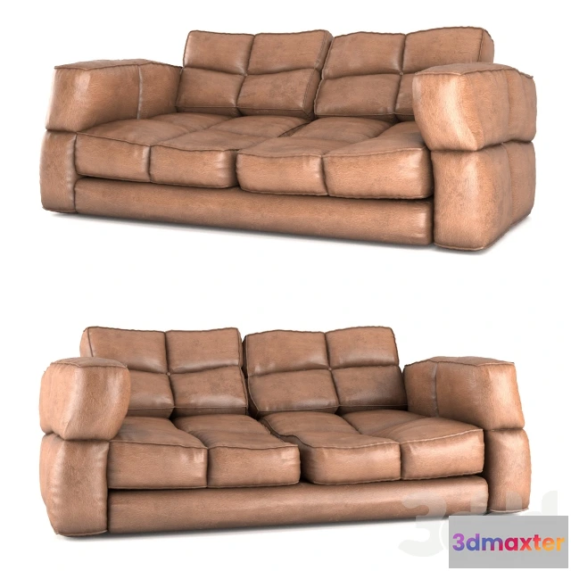 1071452 - Abused Leather Sofa - 205009