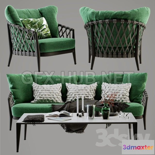 1073232 - B  B Italia Erica Sofa and Chair - 206789