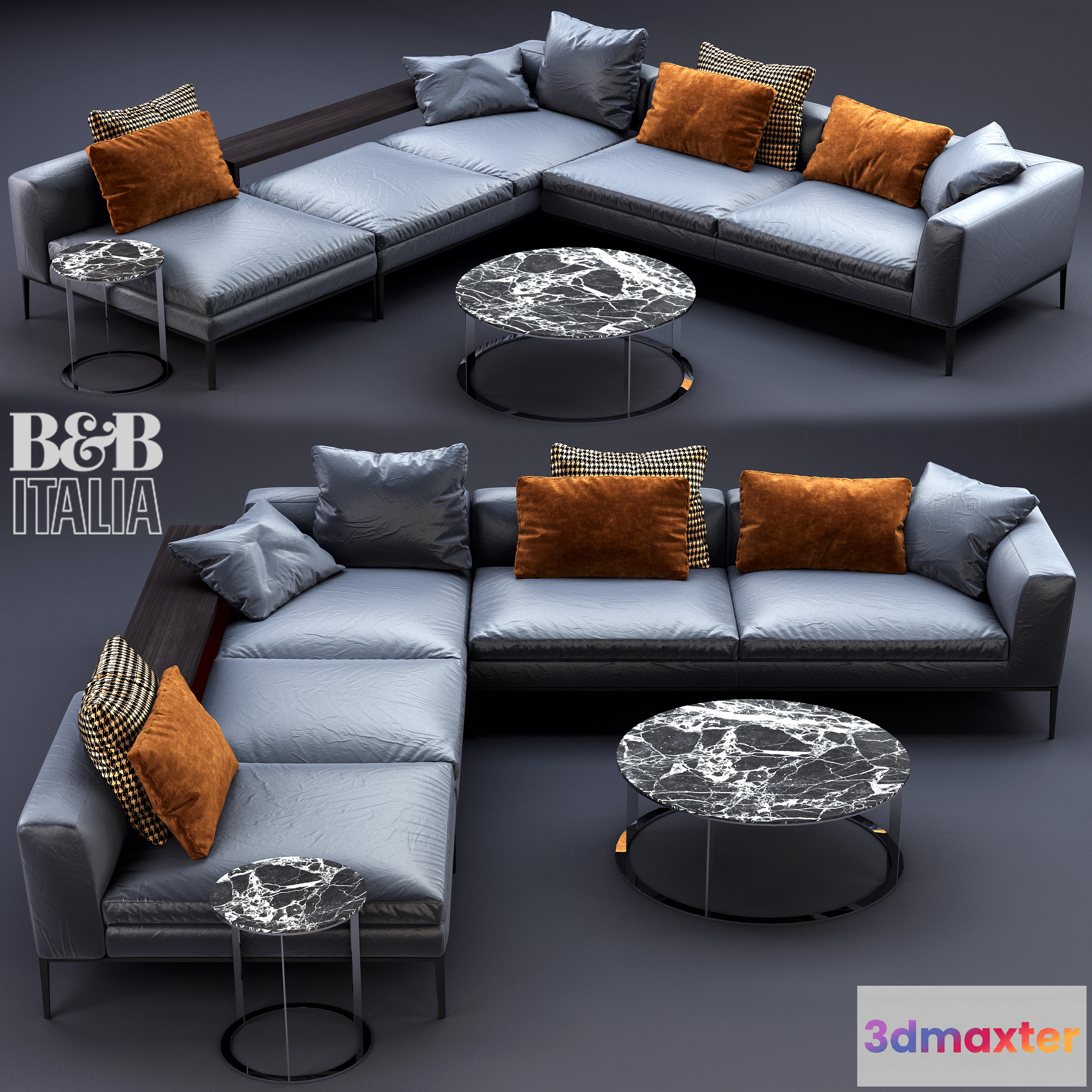 1073252 - B B Italia MICHEL Leather Sofa - 206809