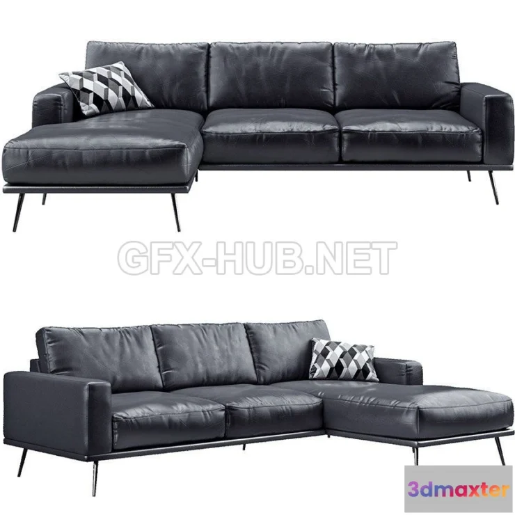 1075894 - Carlton black sofa - 209451