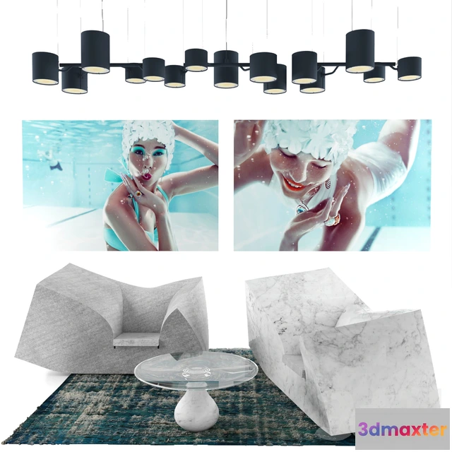 1077642 - Compression Sofa by Moooi in marble and textile - 211199