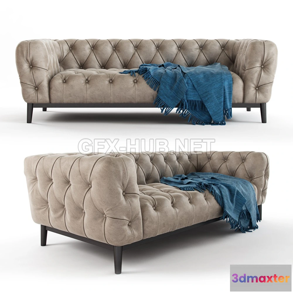 1079290 - Dokos sofa with blue plaid - 212847