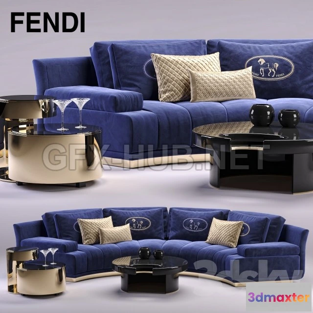 1080628 - Fendi Artu Round Sectional Sofa - 214185