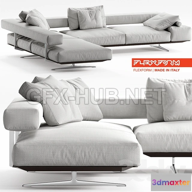 1081020 - Flexform Wing sofa 3d model - 214577