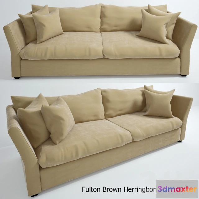 1081492 - Fulton Brown Herringbone Sofa - 215049