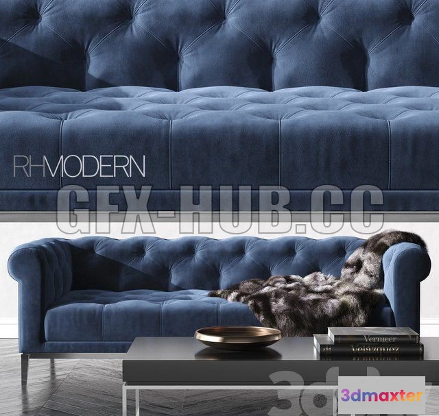 1083782 - ITALIA CHESTERFIELD FABRIC SOFA - 217339