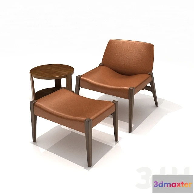 1085166 - Leather Sofa ＋Footstool＋Side Table - 218723