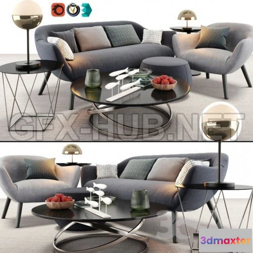 1085954 - Mad Sofa And Chair Set by Poliform 3d model - 219511
