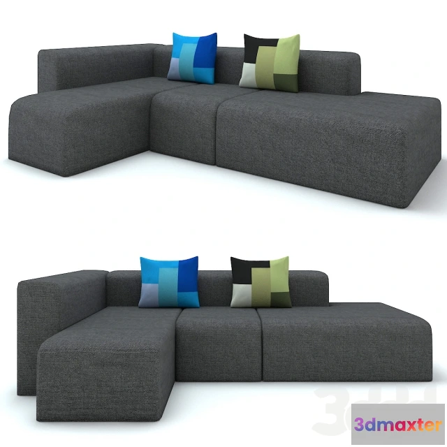 1086972 - Modern black canvas sofa - 220529