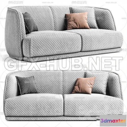 1087026 - Modern fabric double sofa 3d model - 220583