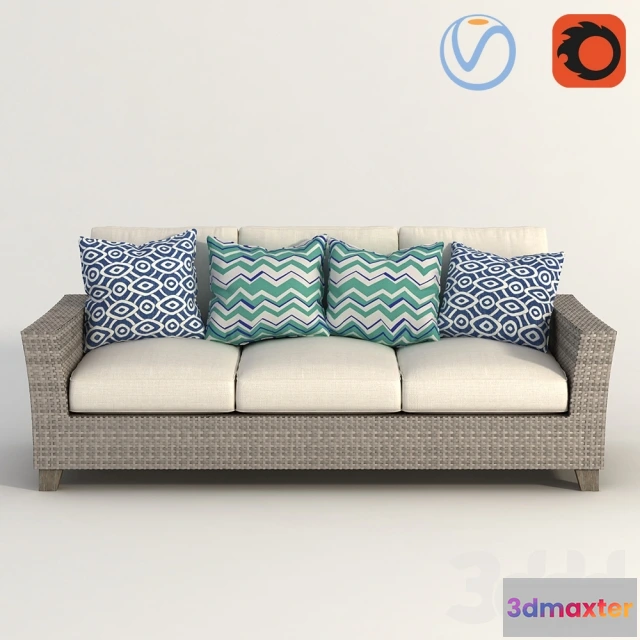 1089788 - PVC Wicker 3 seat Sofa - 223345