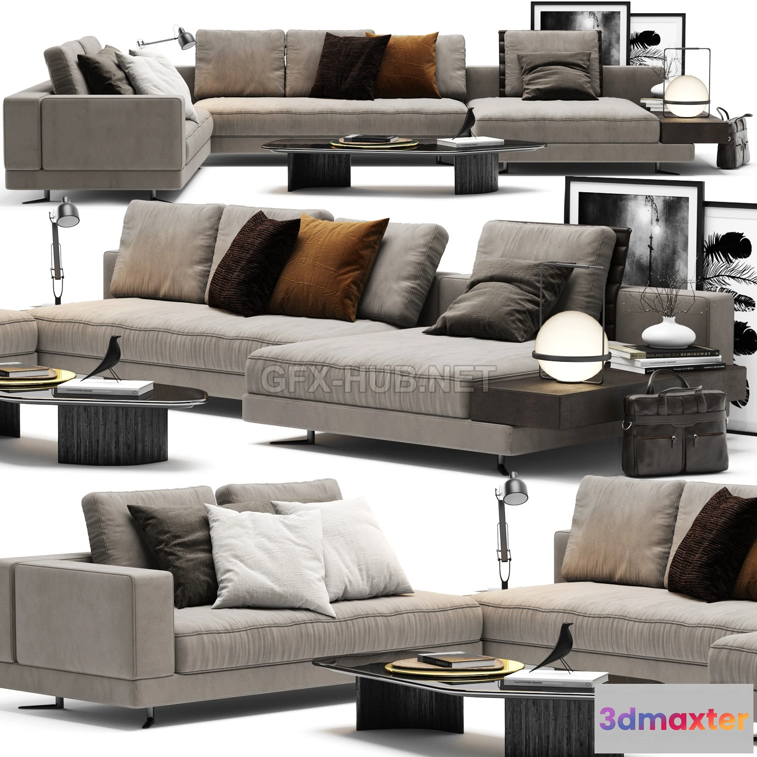 1095144 - White Sofa by Minotti 3d model - 228701