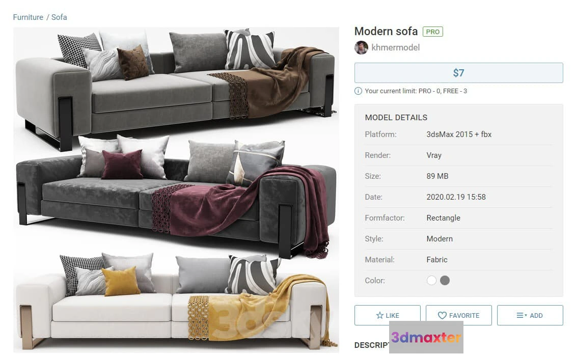 1191726 - SOFA - 3D MODELS - 3DMAX - DOWNLOAD - 076