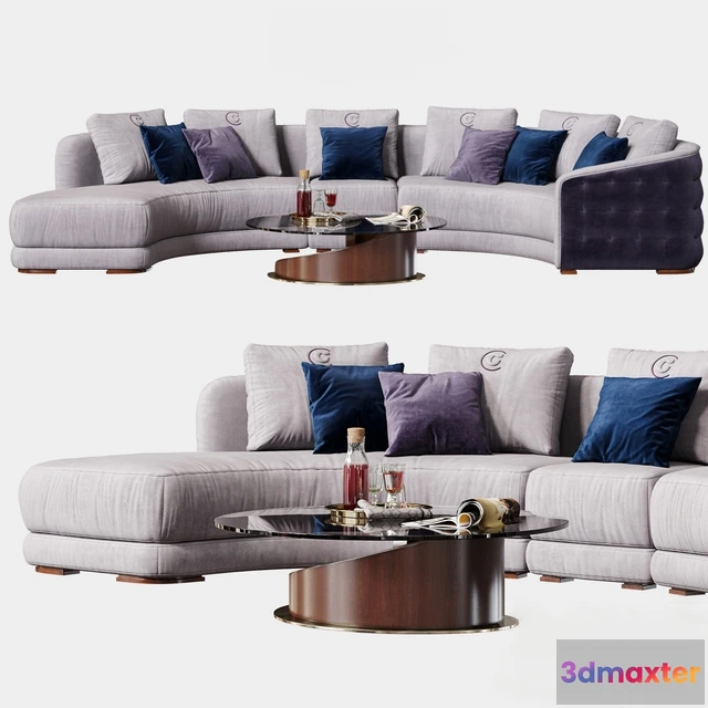 1192208 - SOFA - Carpanelli Contemporary Desyo Sofa Curved Table Minerva