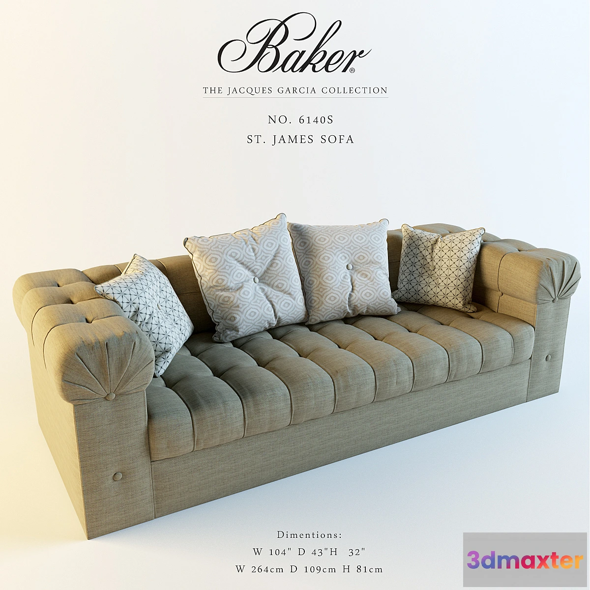 1267758 - Baker_No. 6140S_ST. JAMES SOFA 3D Max