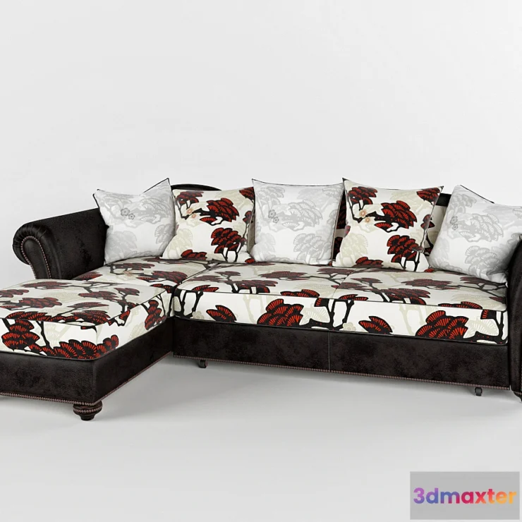 1268160 - Naples sofa with ottoman 3D Max