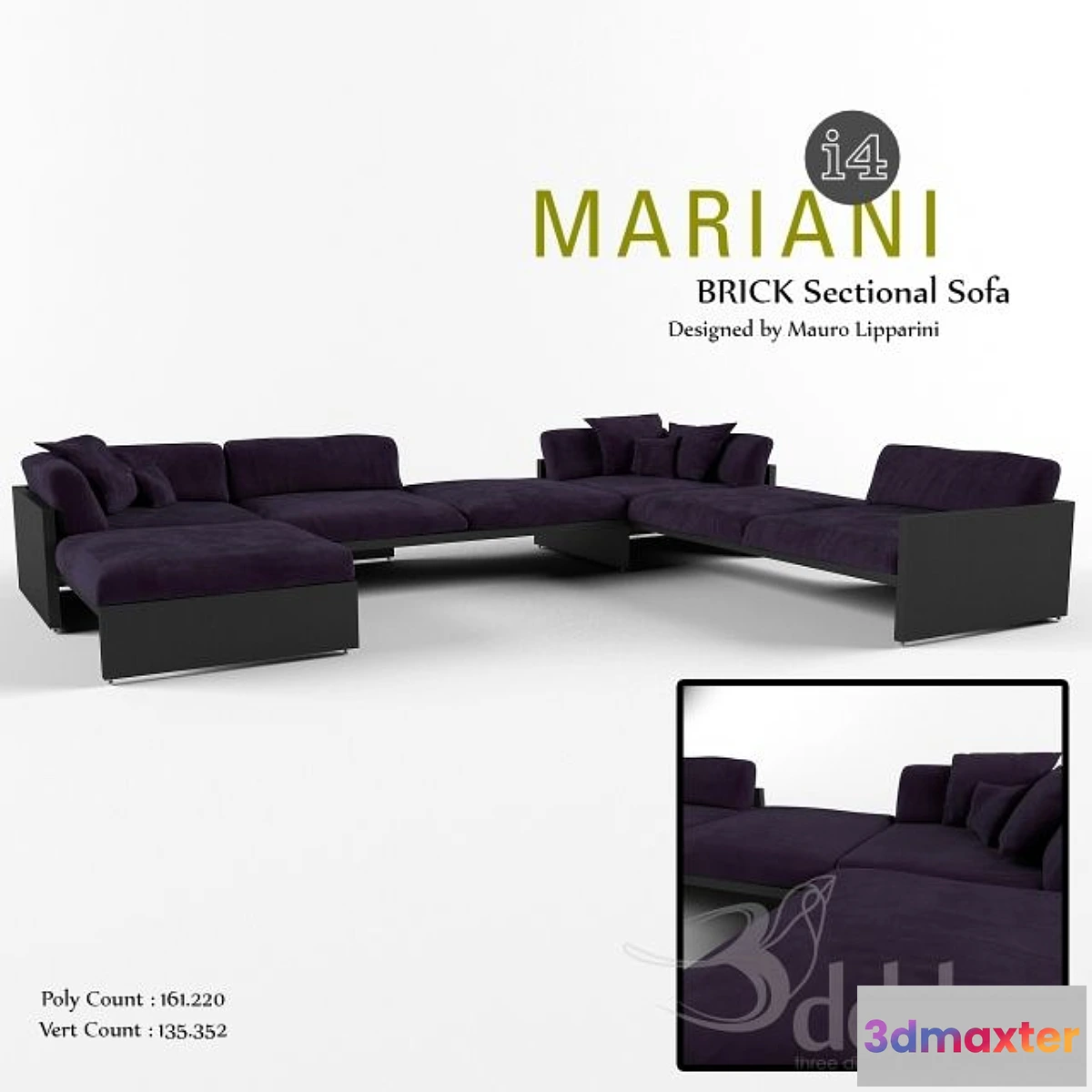 1271943 - I 4 Mariani - Brick Sectional Sofa 3D Max