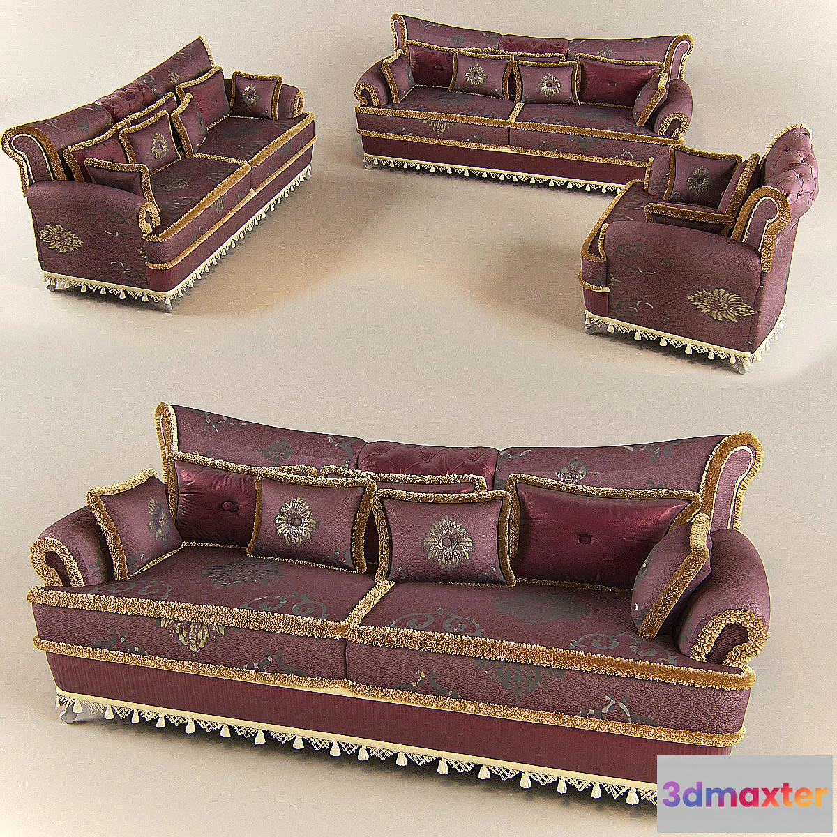 1275726 - Sofa Italian factory BM Style. Model Queen. 3D Max