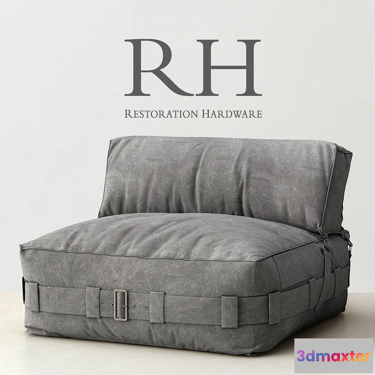1280956 - RH _ CARGO LOUNGE ARMLESS CHAIR 3D Max
