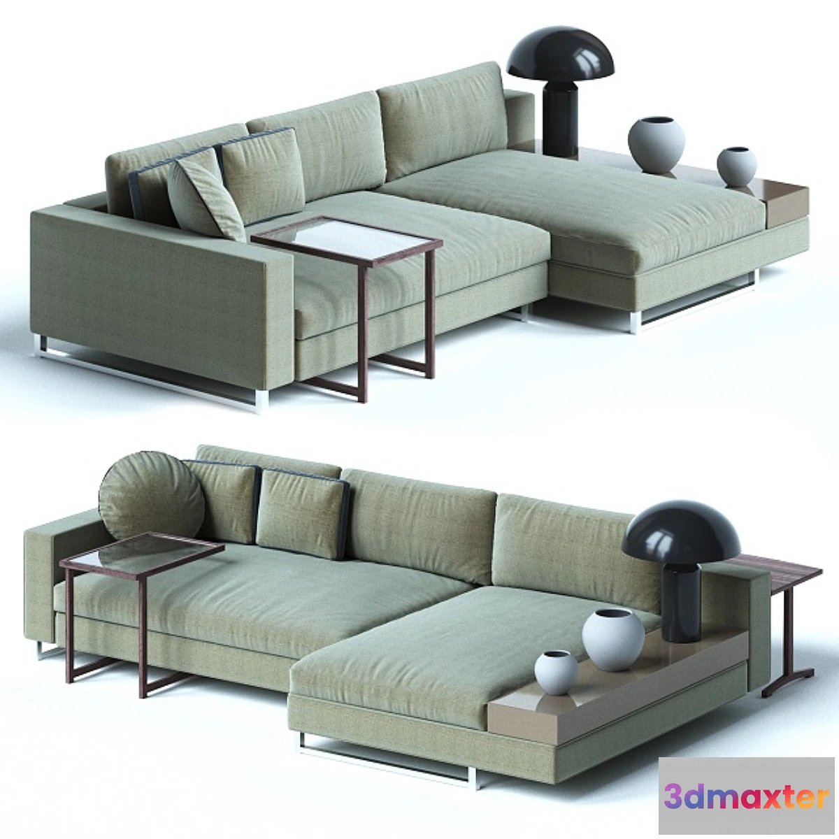 1288778 - Sormani HERNEST Modular sofa contemporary fabric 3-seater 3D Max