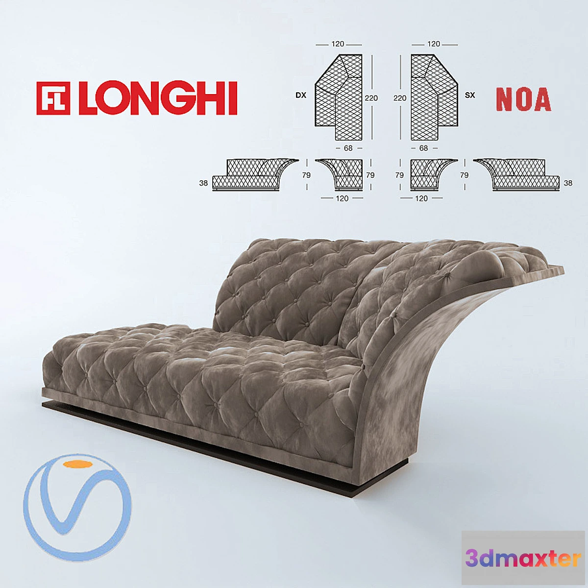 1289662 - Sofa Longhi Noa 3D Max
