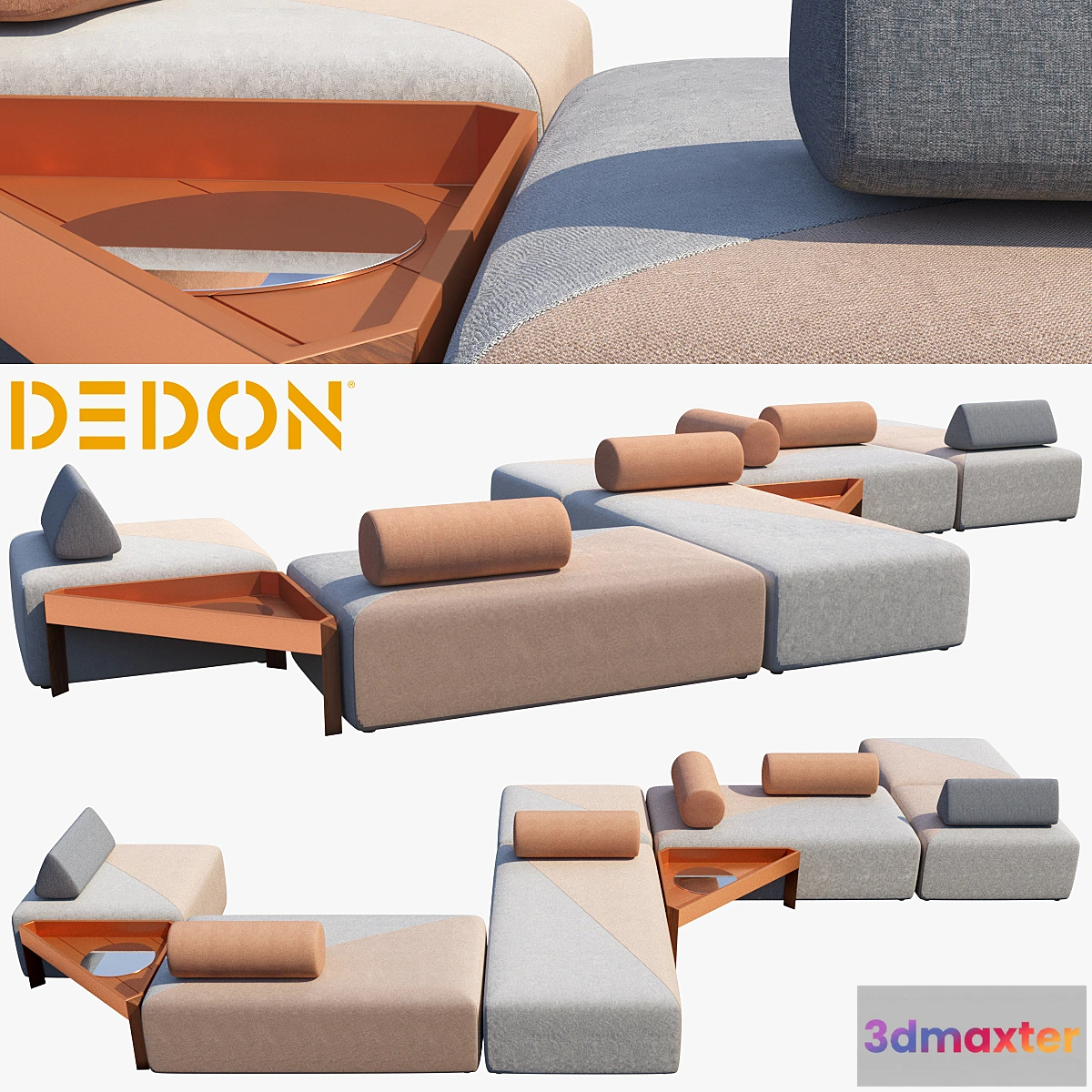 1290945 - Modular sofa Brixx Dedon 3D Max