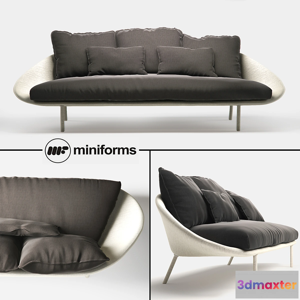 1291375 - Miniforms LEM-x 3 seater sofa - No.2 3D Max