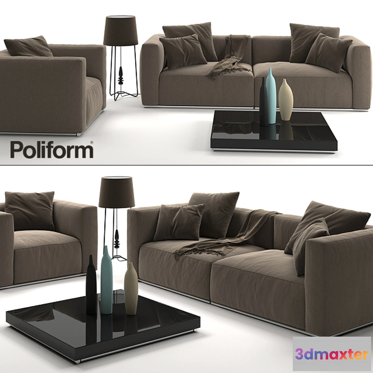 1297094 - Sofa and armchair Poliform Shangai 3D Max