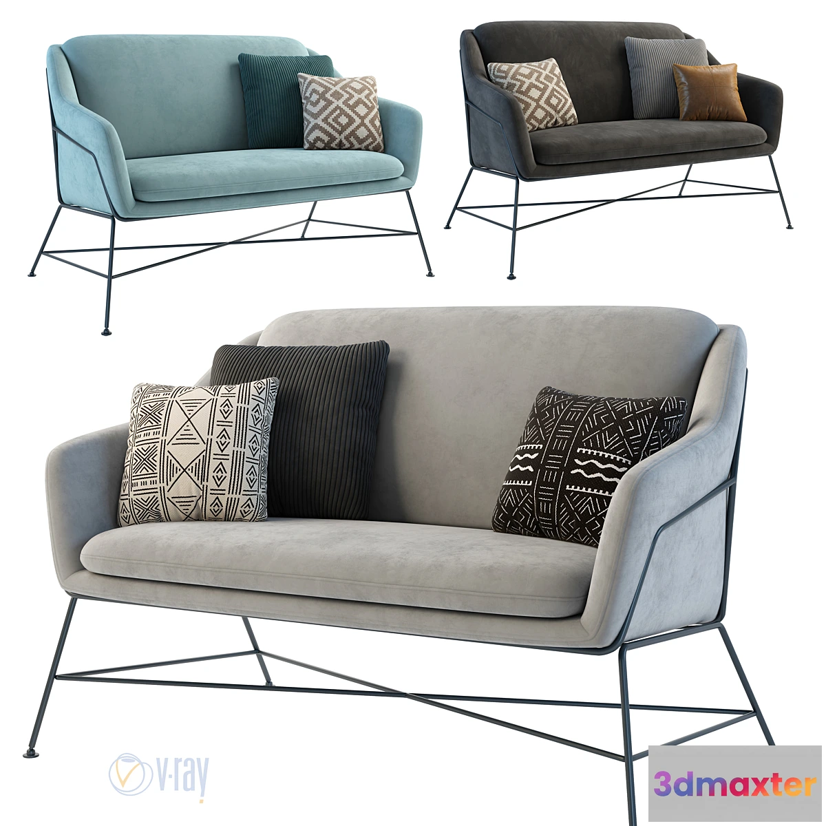 1297910 - 2-seater sofa La Forma (ex Julia Grup) Brida 3D Max