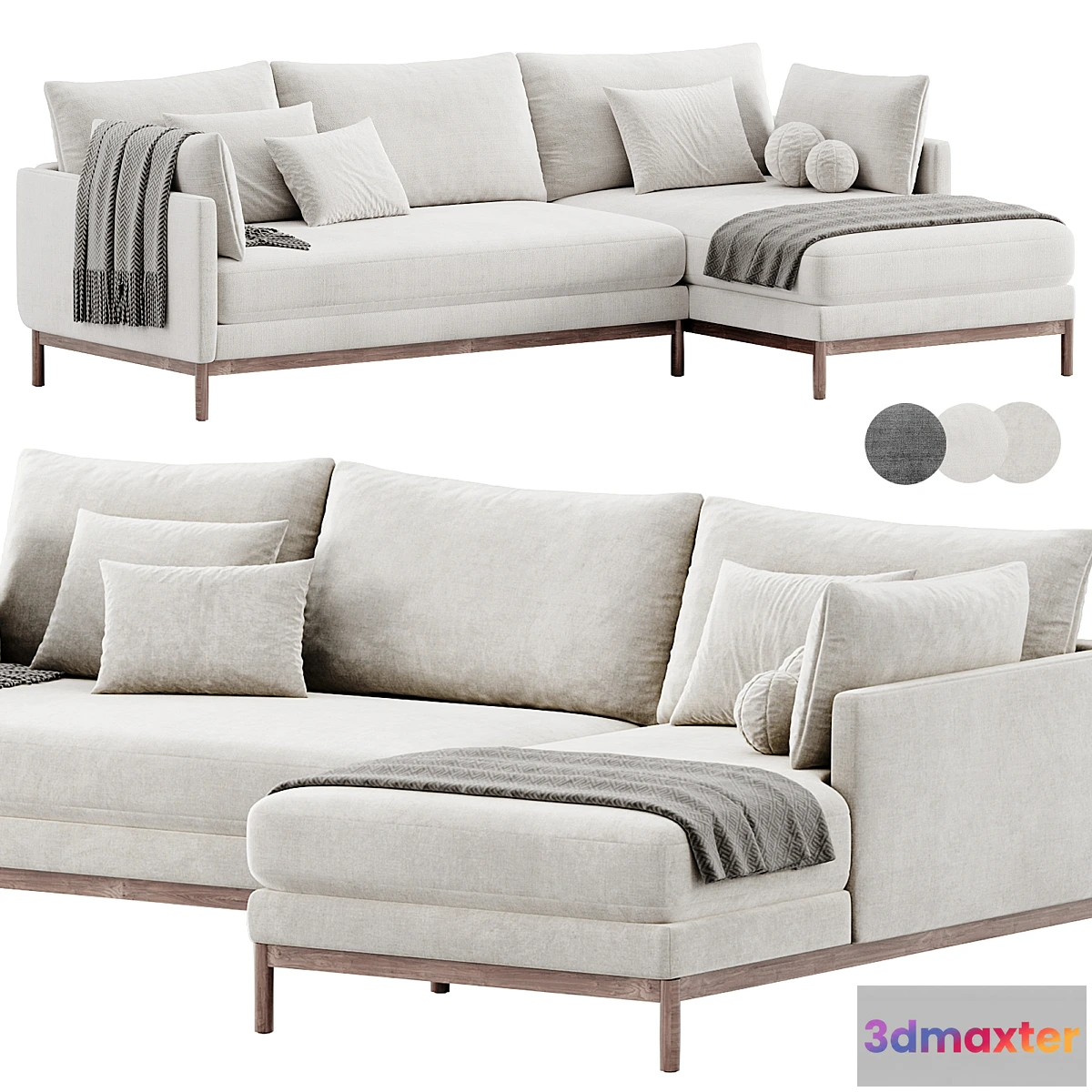 1298029 - Hargrove Corner Sofa By West Elm 3D Max