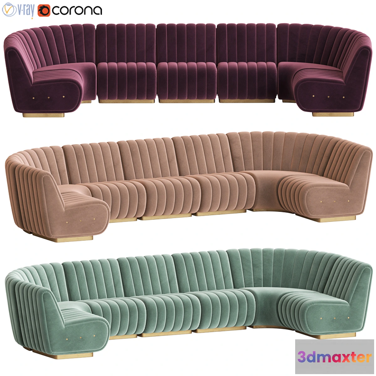 1299434 - Sophia long sofa 3D Max
