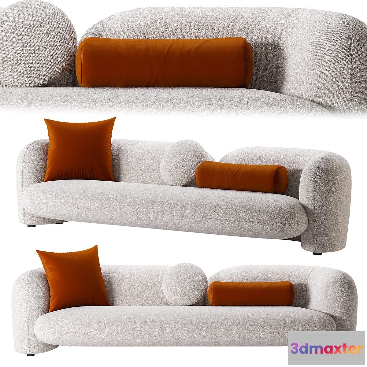 1300250 - Contemporary Three Seater Sofa by Hessentia 3D Max
