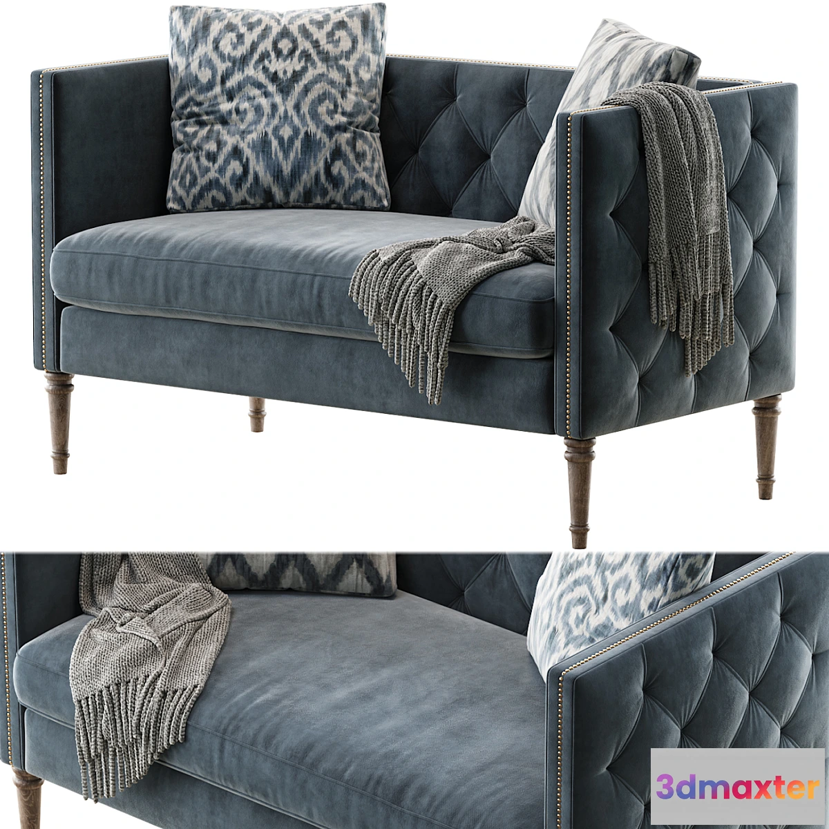 1300910 - Vanves chesterfield settee 3D Max