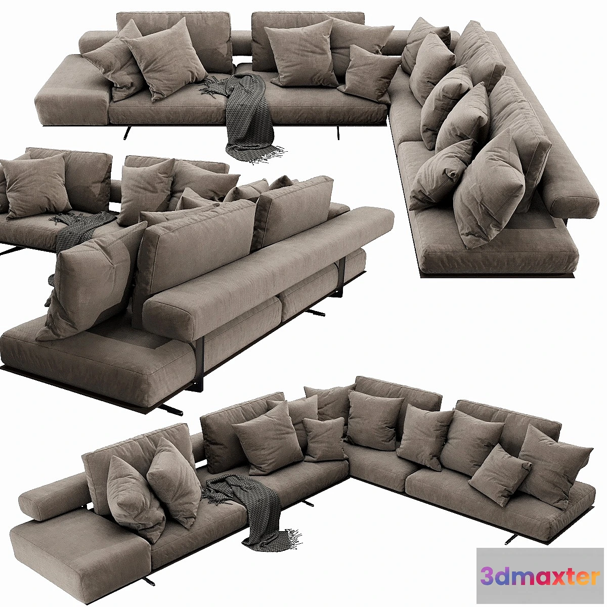 1302834 - Flexform Wing Sectional 3D Max