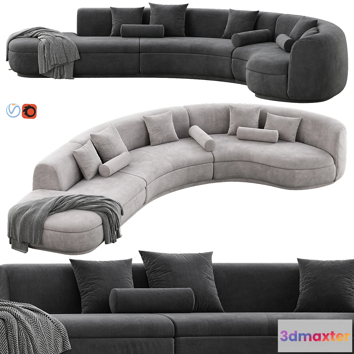 1303065 - Baxter Piaf Sofa Set 3 - No.2 3D Max