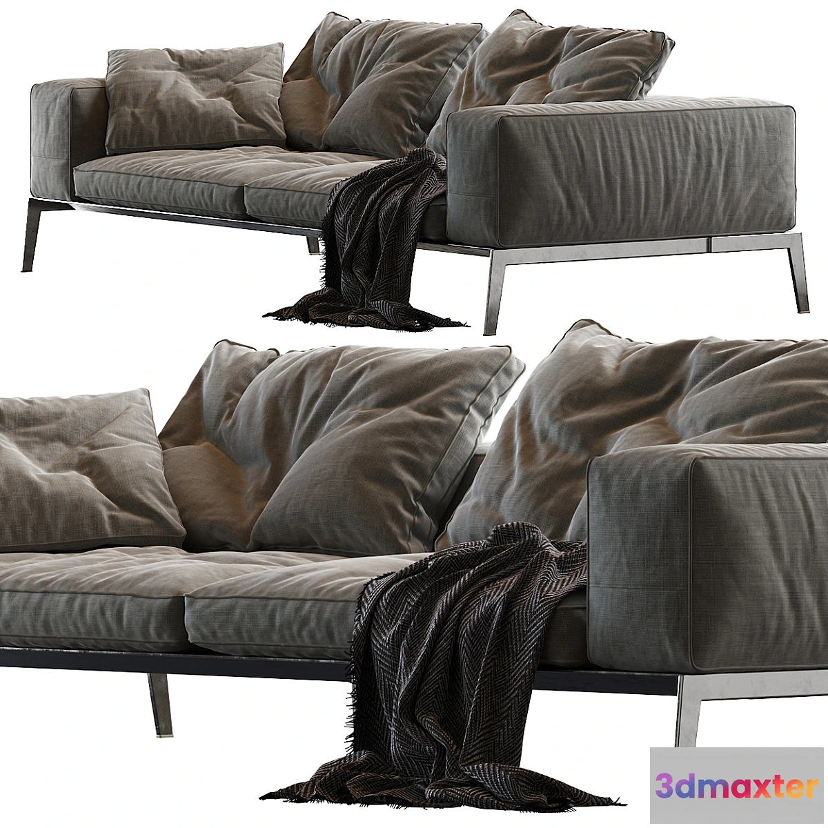 1303844 - Lifesteel Flexform Sofa Fabric 3D Max