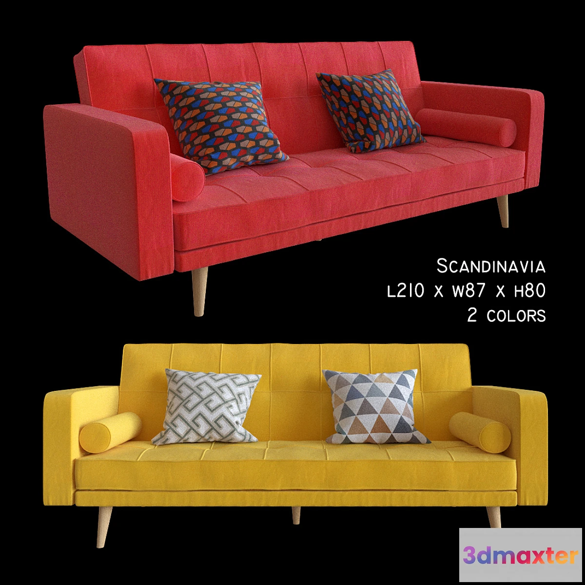 1304891 - Sofa Imodern Scandinavia 2 colors 3D Max