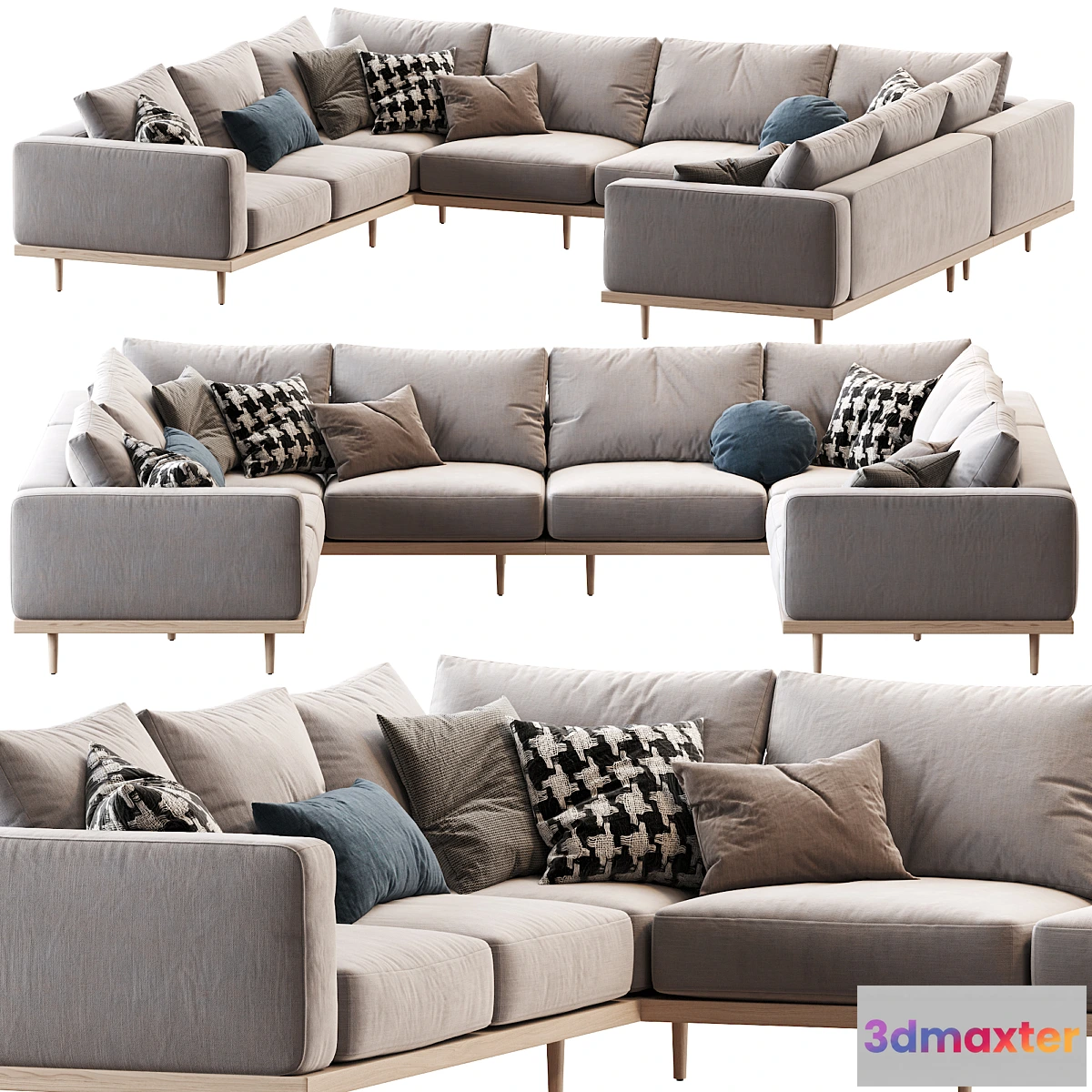 1309381 - Newport 5-Piece U-Shaped Sectional 3D Max