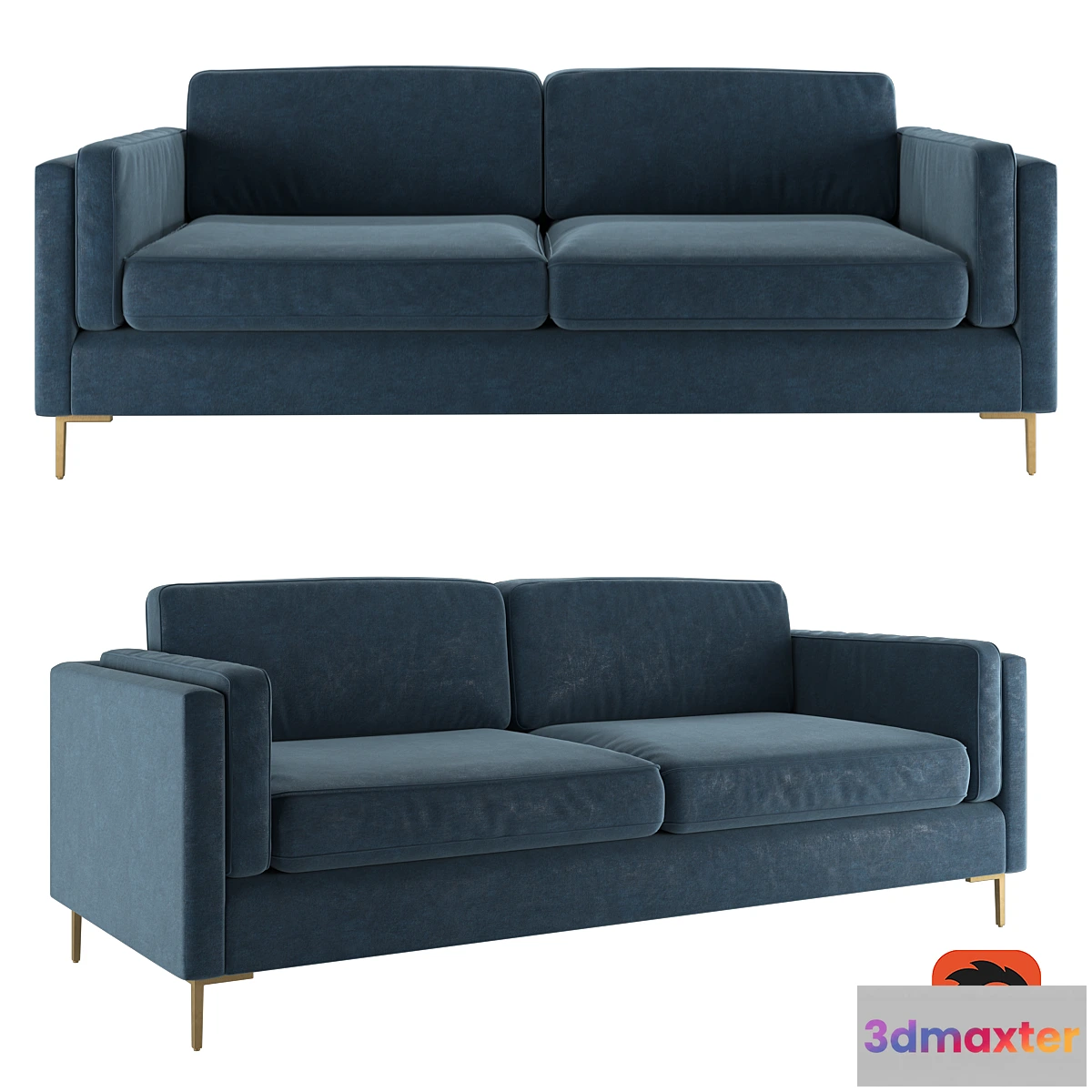 1311123 - Rosalina 84 Blue Velvet Sofa 3D Max