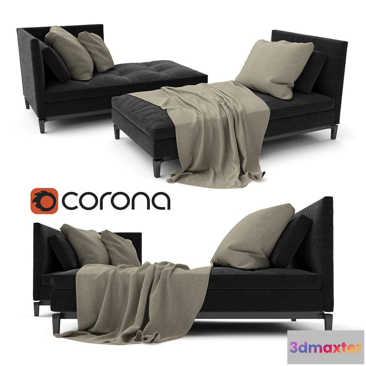 1312408 - Minotti Andersen Paolina and Daybed 3D Max