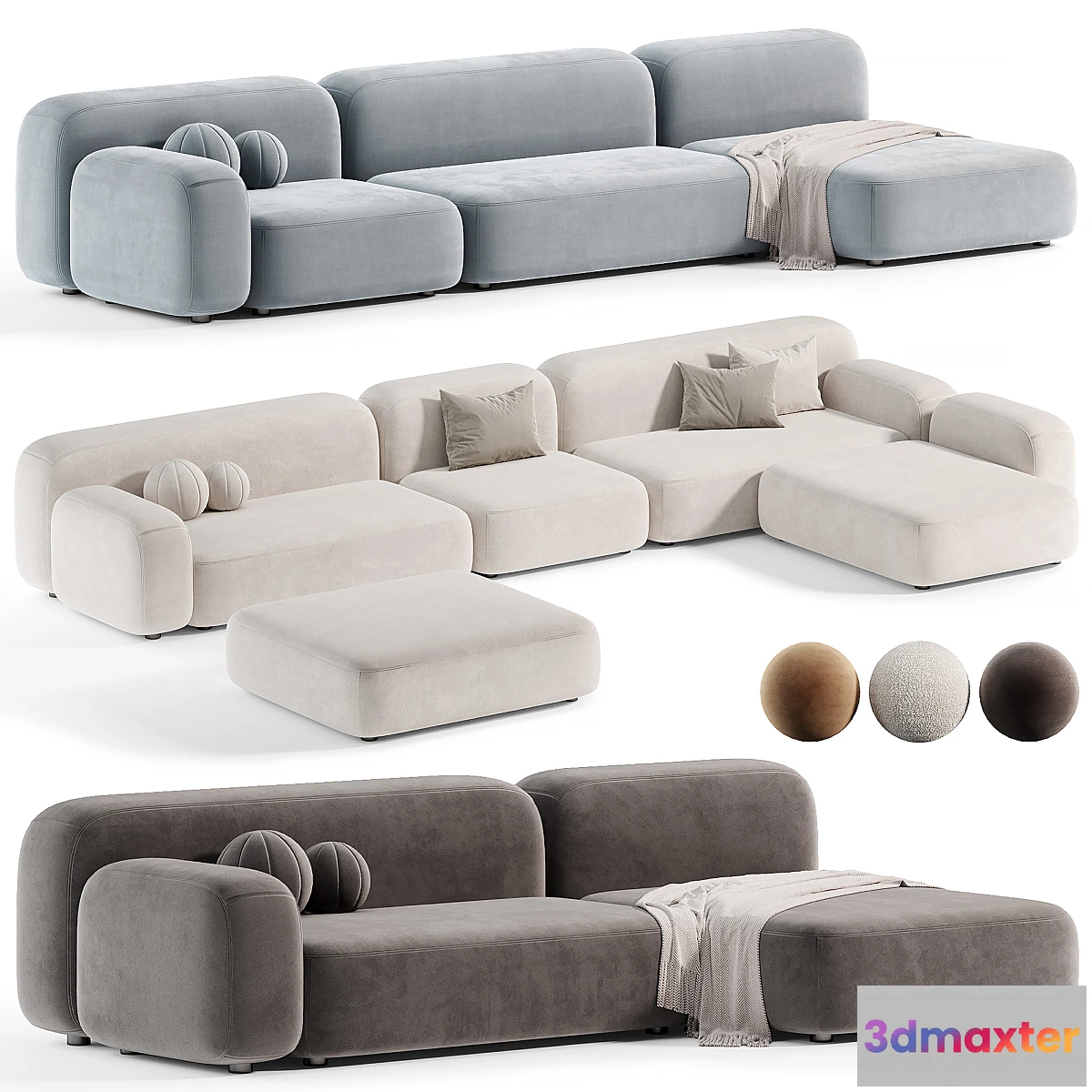 1313693 - Modular Sofa Ribble-3 by Divan Modular Sofa Ribble-3 3D Max
