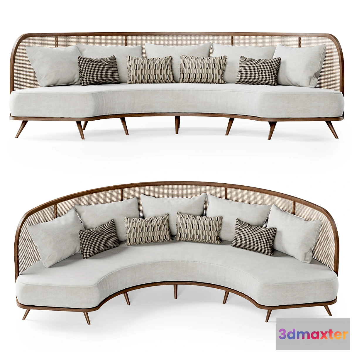 1314147 - Garden round sofa R156 _ Rattan semicircular sofa 3D Max