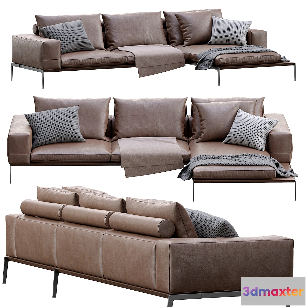 1315219 - Lifesteel Sofa By Flexform 3D Max