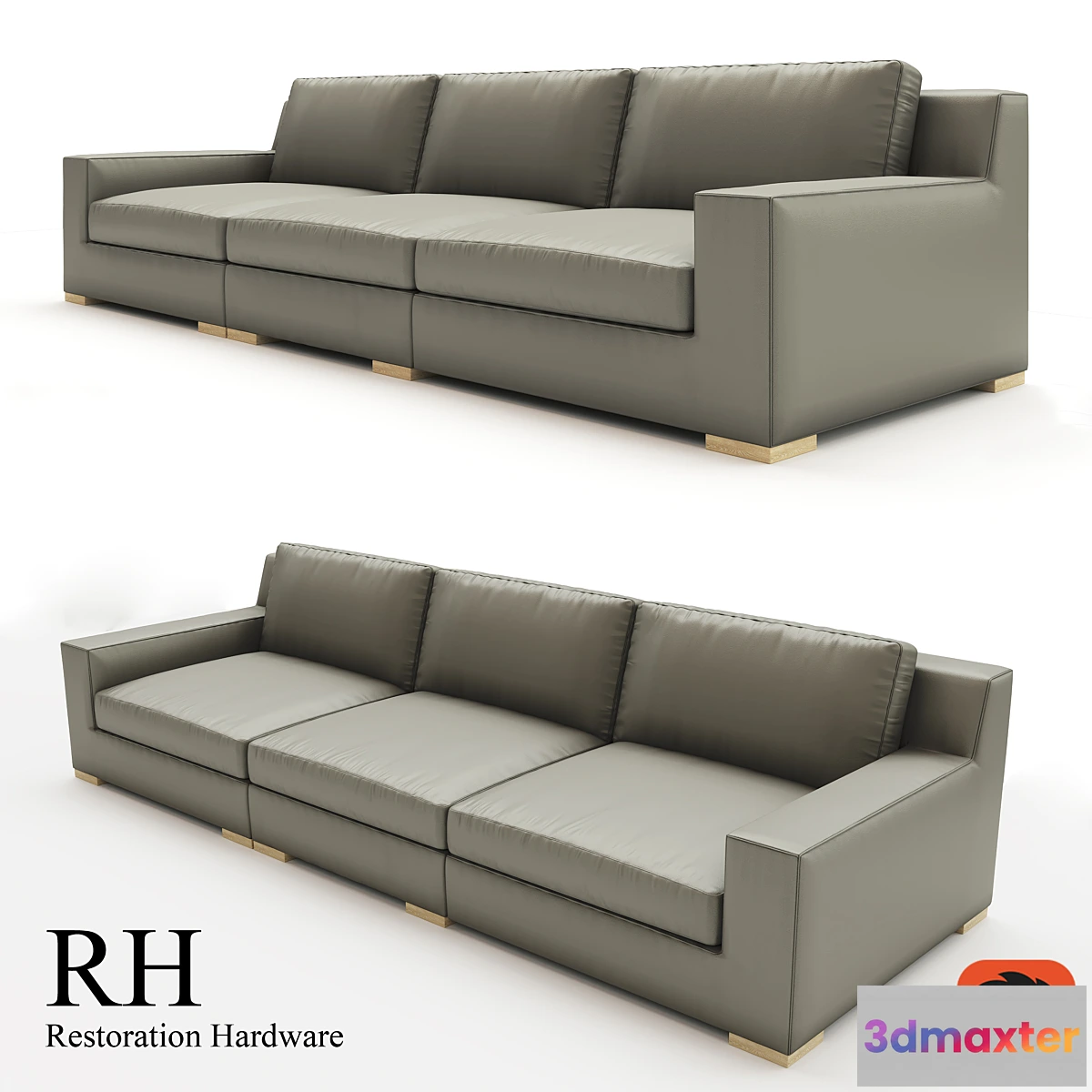 1315684 - MODENA TRACK ARM MODULAR LEATHER SOFA SECTIONAL 3D Max