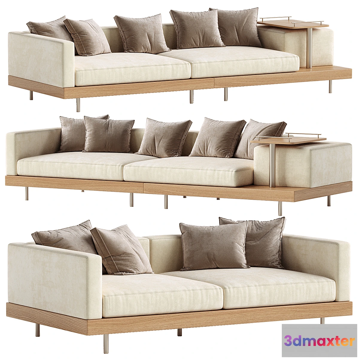 1318337 - Japandi XXL Wooden Sofa 01 3D Max
