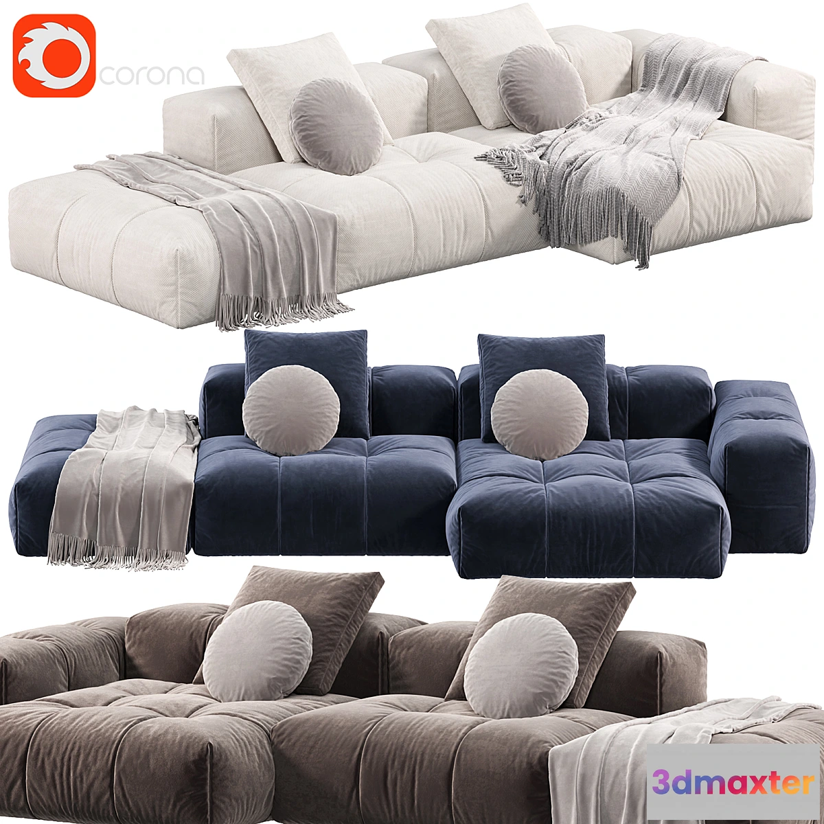 1319377 - PIXEL Sofa by Saba Italia 4 sofas 3D Max