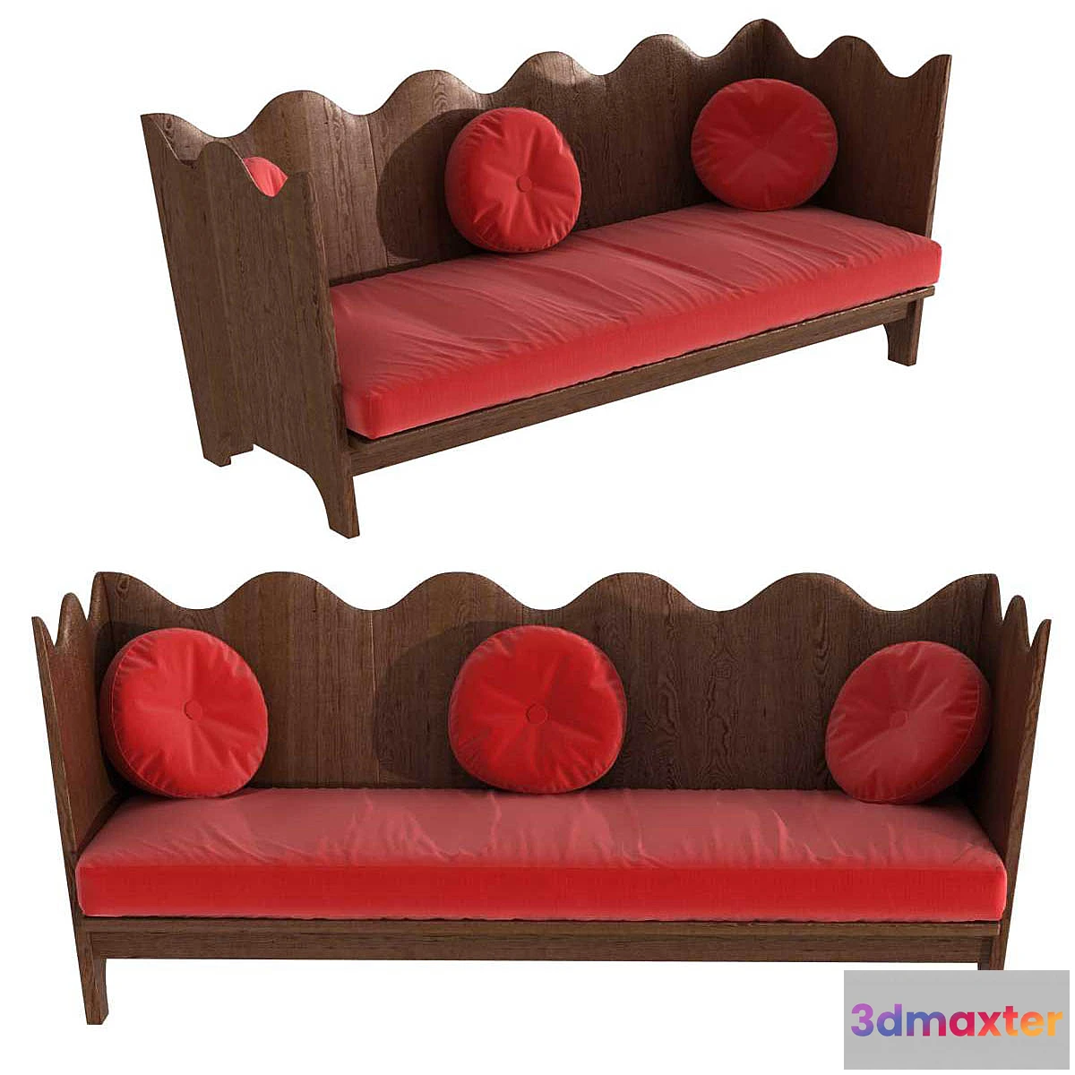 1320861 - Axel Einar Hjorth three seat sofa 3D Max
