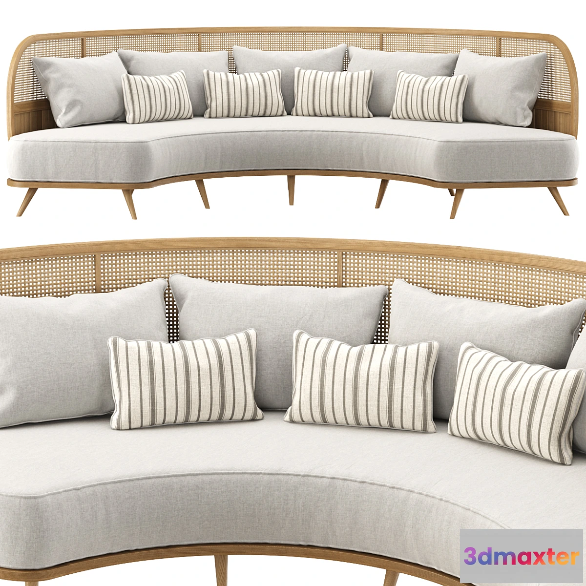 1320867 - Garden round sofa R157 _ Semi-circular rattan sofa 3D Max