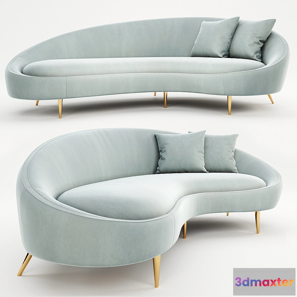1321924 - Jonathan Adler ether curved sofa 3D Max