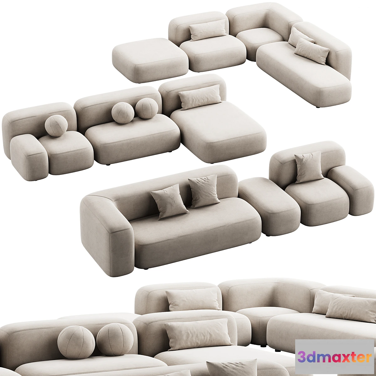 1322121 - 476 modular sofa ribbl by divan.ru 3 options part 2 3D Max